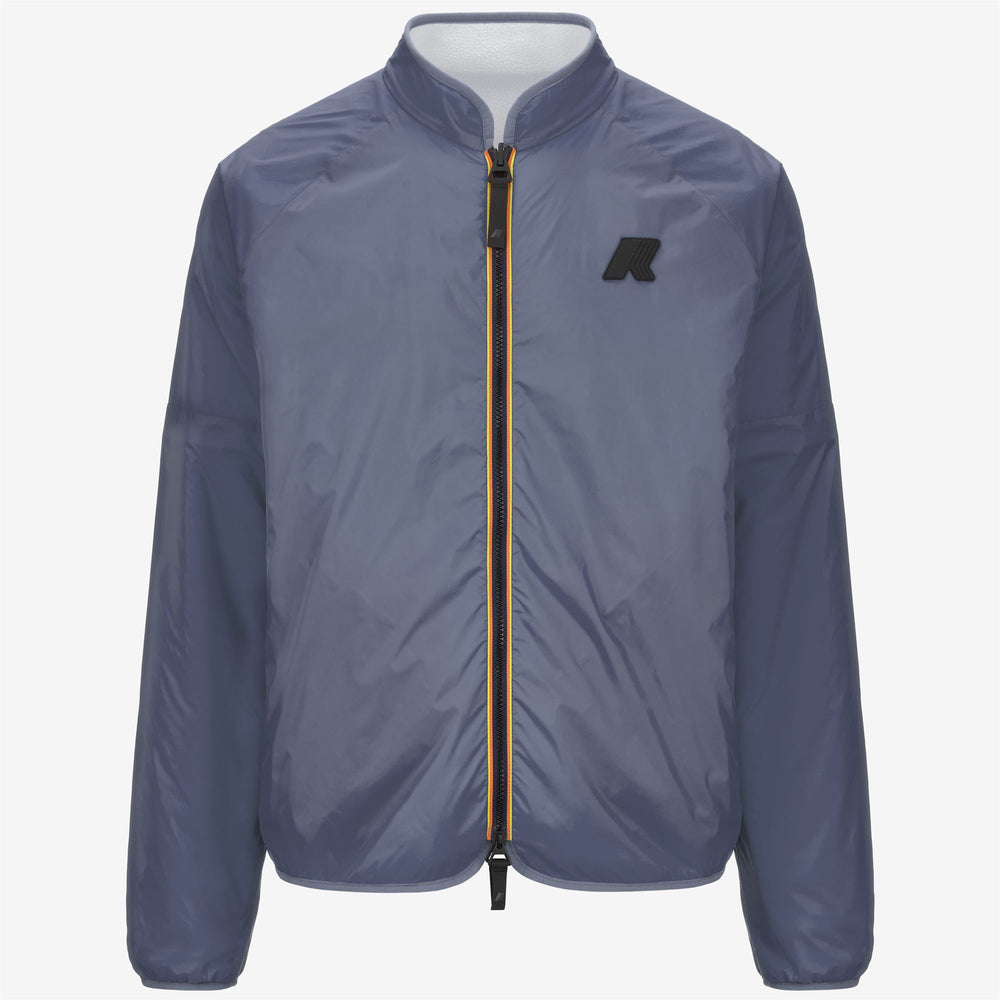 Fleece Man BESSANS Jacket WHITE G - GREY BLUE AVIO Dressed Front (jpg Rgb)	