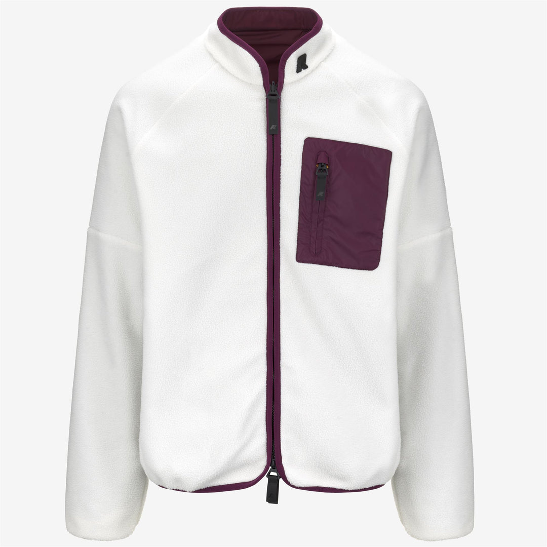 Fleece Man BESSANS Jacket WHITE G - VIOLET DK PURPLE Photo (jpg Rgb)			