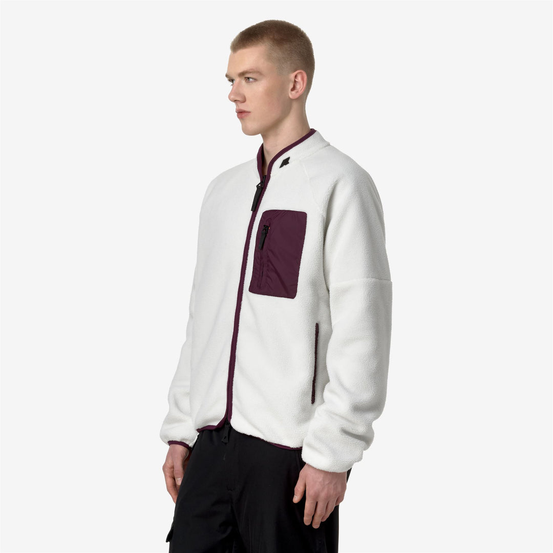 Fleece Man BESSANS Jacket WHITE G - VIOLET DK PURPLE Detail (jpg Rgb)			