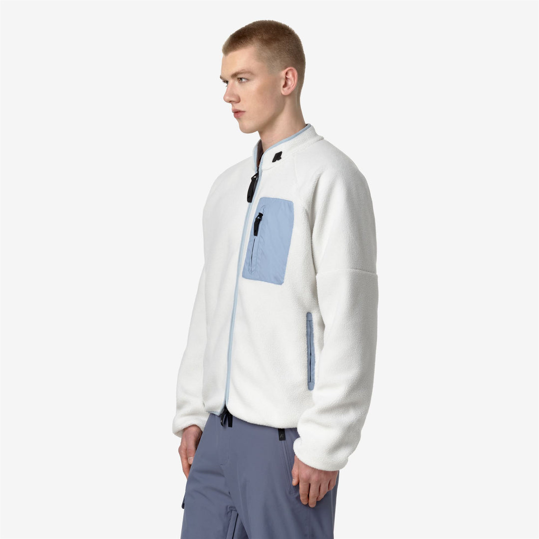 Fleece Man BESSANS Jacket WHITE G - BLUE AVIO Detail (jpg Rgb)			