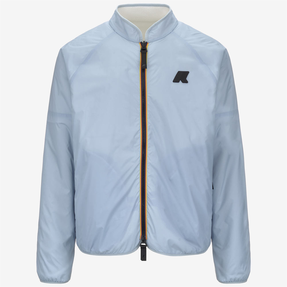 Fleece Man BESSANS Jacket WHITE G - BLUE AVIO Dressed Front (jpg Rgb)	