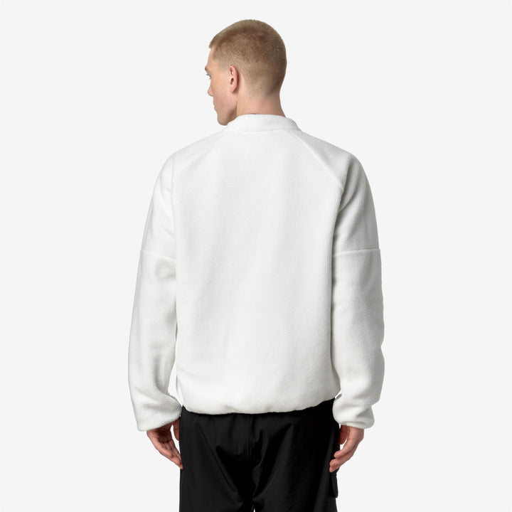 Fleece Man BESSANS Jacket WHITE G - BLACK Dressed Front Double		