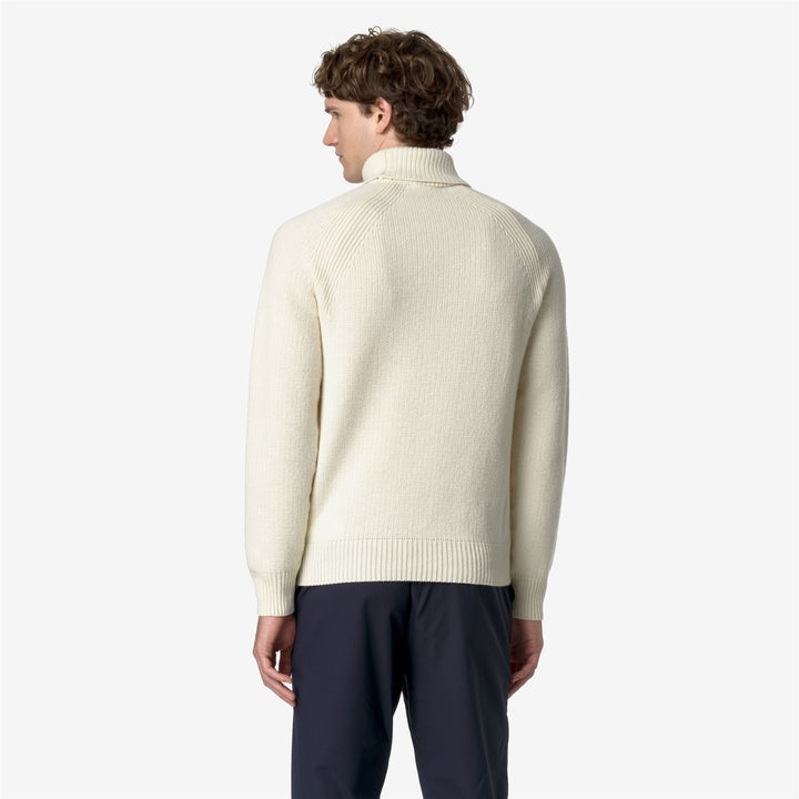 KNITWEAR Man VIRGIL MERINO Pull Over WHITE TOFU Dressed Front Double		