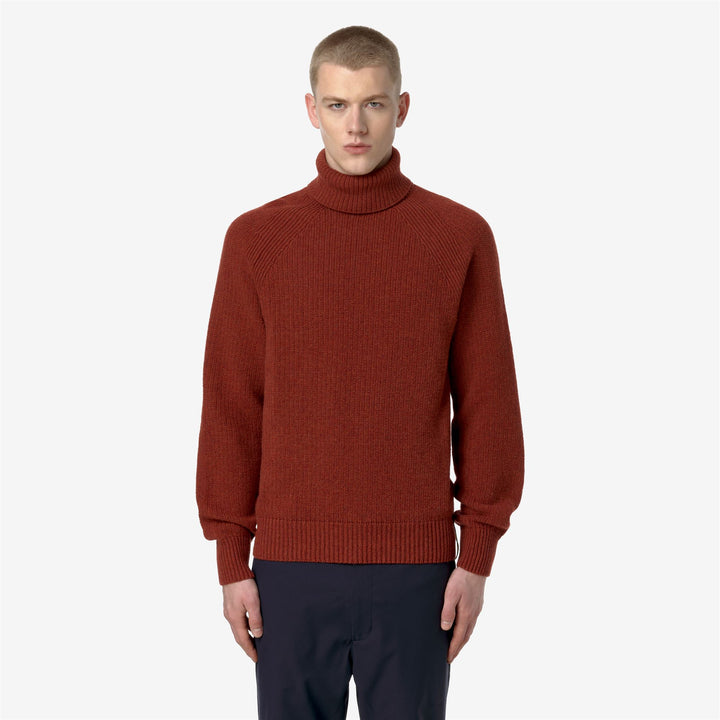 KNITWEAR Man VIRGIL MERINO Pull Over BROWN REDDISH Dressed Back (jpg Rgb)		