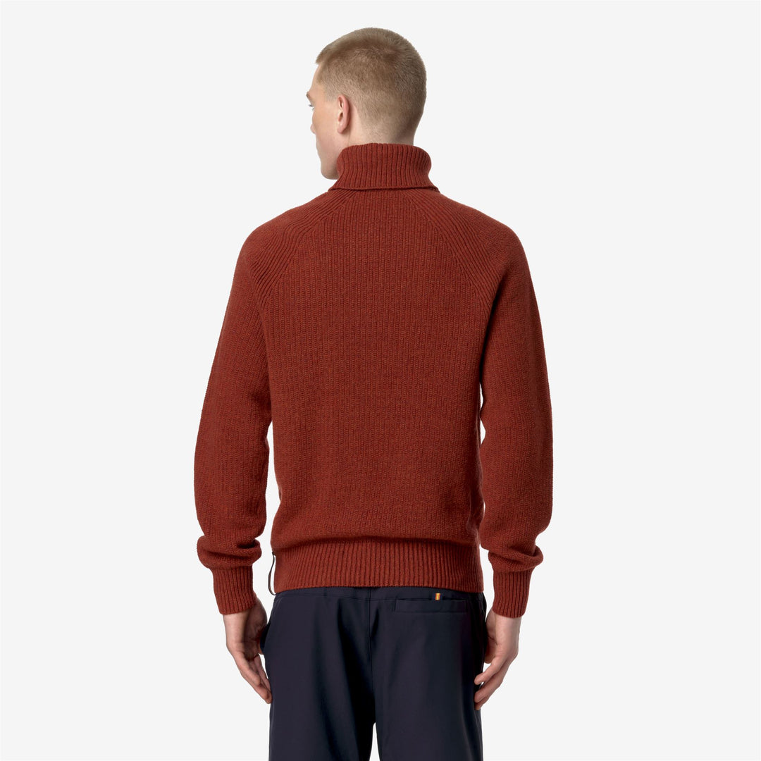 KNITWEAR Man VIRGIL MERINO Pull Over BROWN REDDISH Dressed Front Double		