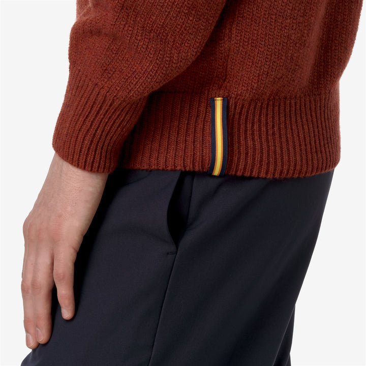 KNITWEAR Man VIRGIL MERINO Pull Over BROWN REDDISH Detail Double				