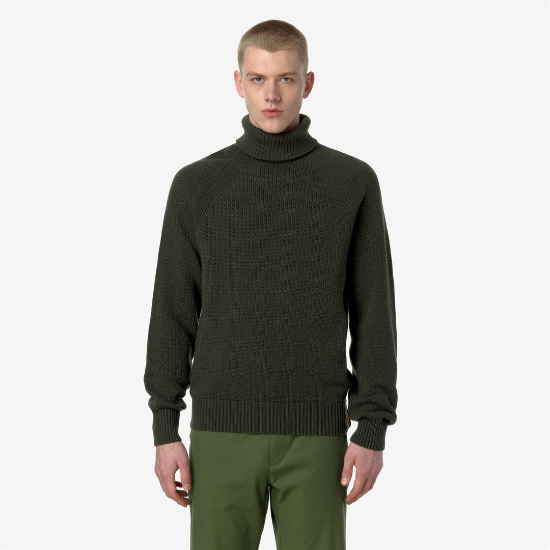 KNITWEAR Man VIRGIL MERINO Pull Over GREEN RIFLE Dressed Back (jpg Rgb)		