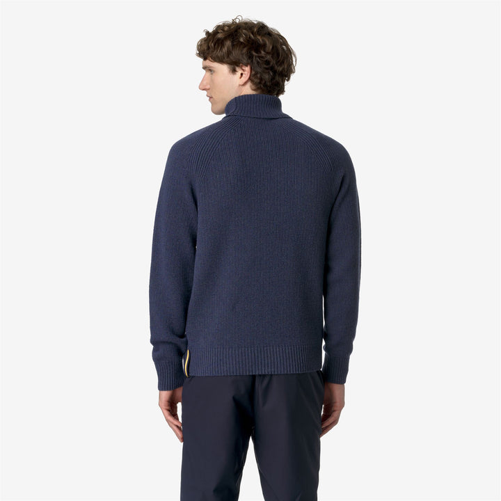 KNITWEAR Man VIRGIL MERINO Pull Over BLUE SEA Dressed Front Double		