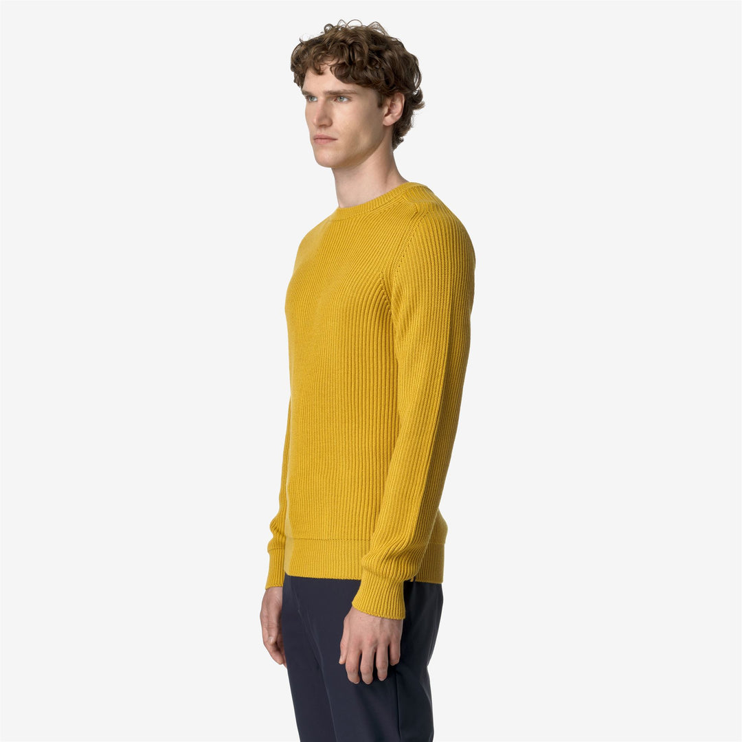 KNITWEAR Man VERIN WOOL MERINO BLEND Pull Over YELLOW GOLDEN ROD Detail (jpg Rgb)			