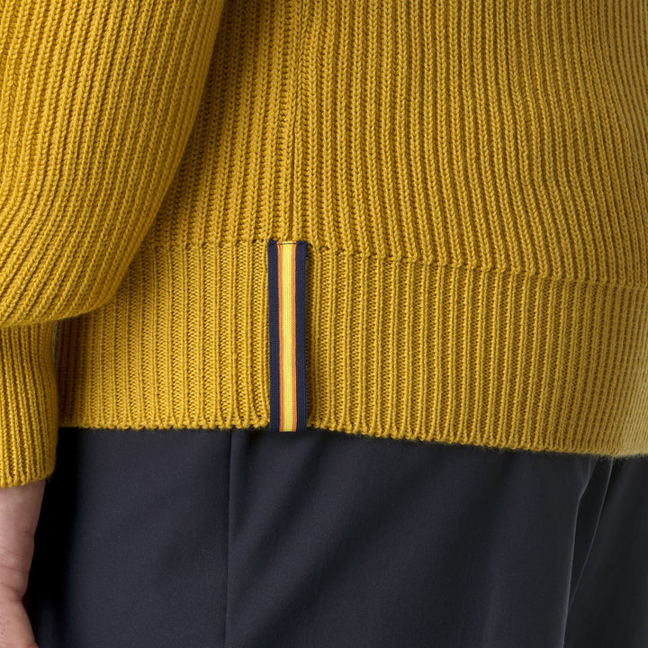 KNITWEAR Man VERIN WOOL MERINO BLEND Pull Over YELLOW GOLDEN ROD Detail Double				