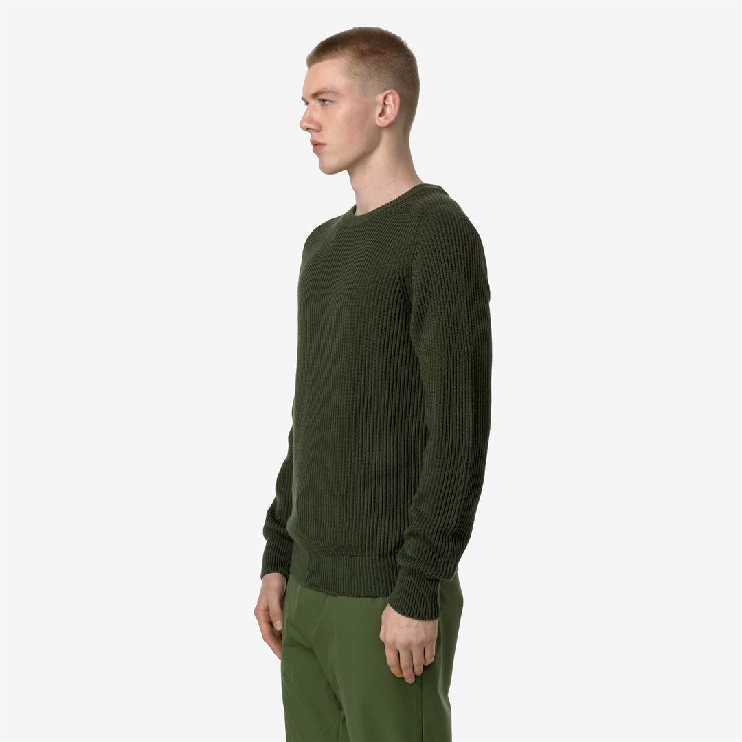 KNITWEAR Man VERIN WOOL MERINO BLEND Pull Over GREEN BLACK FOREST Detail (jpg Rgb)			