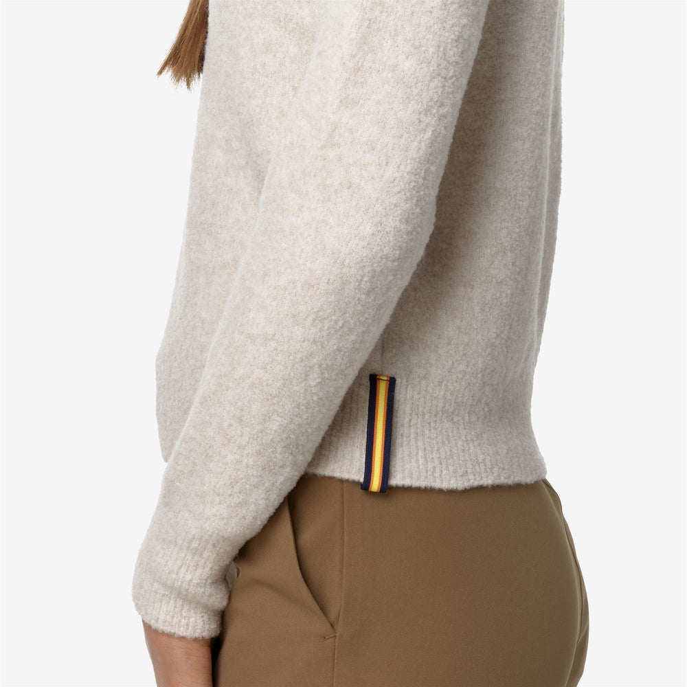 KNITWEAR Woman CLARISSE WOOL MERINO BOUCLE Pull Over BEIGE MOONBEAM Detail Double				