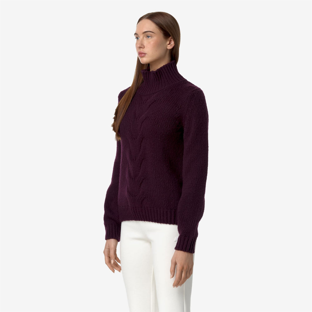 KNITWEAR Woman FUZZY WOOL MERINO BLEND Pull Over VIOLET DK PLUM Detail (jpg Rgb)			