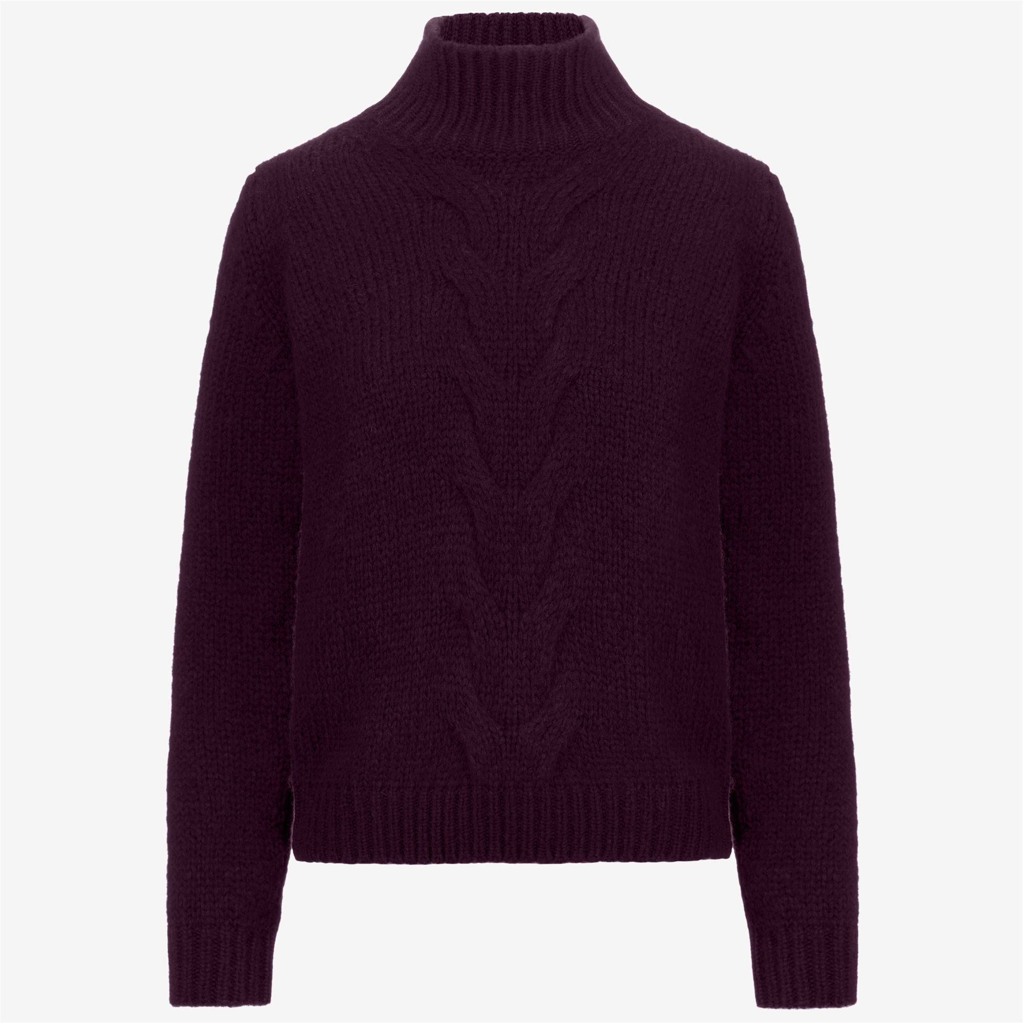 FUZZY WOOL MERINO BLEND KNITWEAR Pull Over Woman VIOLET DK PLUM