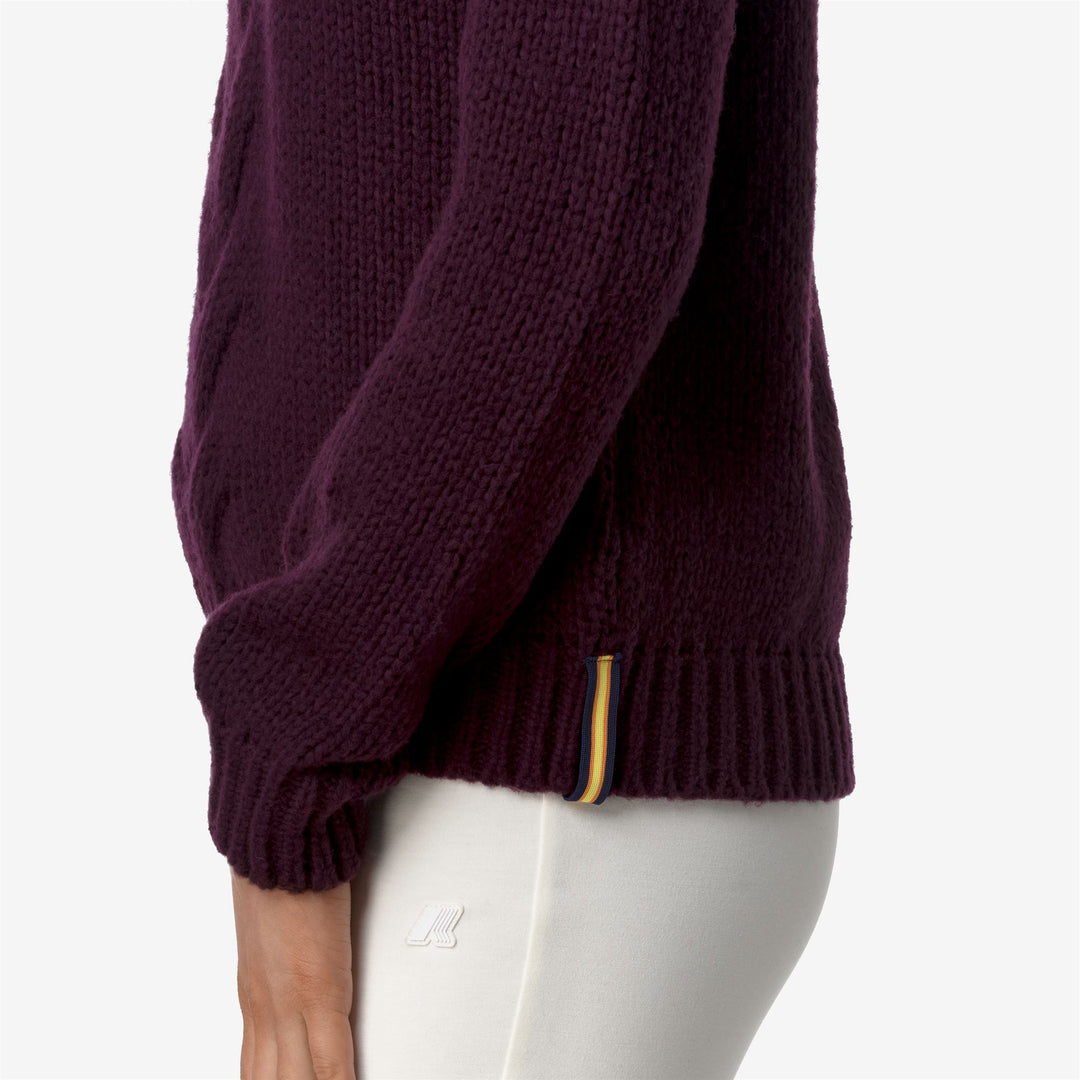 KNITWEAR Woman FUZZY WOOL MERINO BLEND Pull Over VIOLET DK PLUM Detail Double				