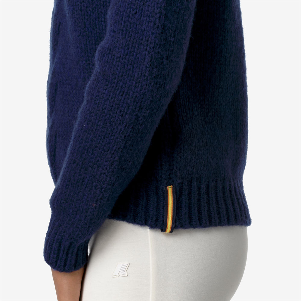 KNITWEAR Woman FUZZY WOOL MERINO BLEND Pull Over BLUE TWILIGHT Detail Double				