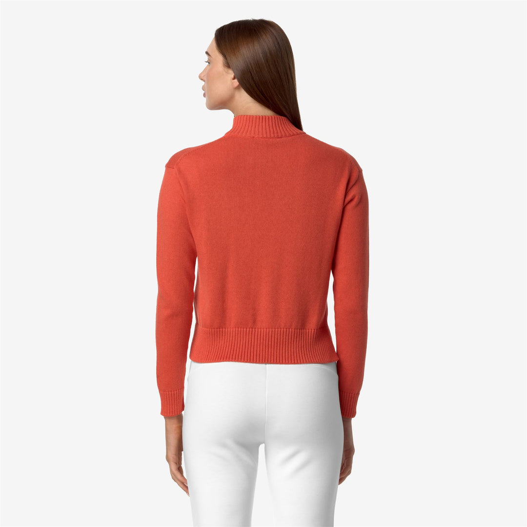 KNITWEAR Woman AGATA COTTON CASHMERE Pull Over RED PAPAVERO Dressed Front Double		