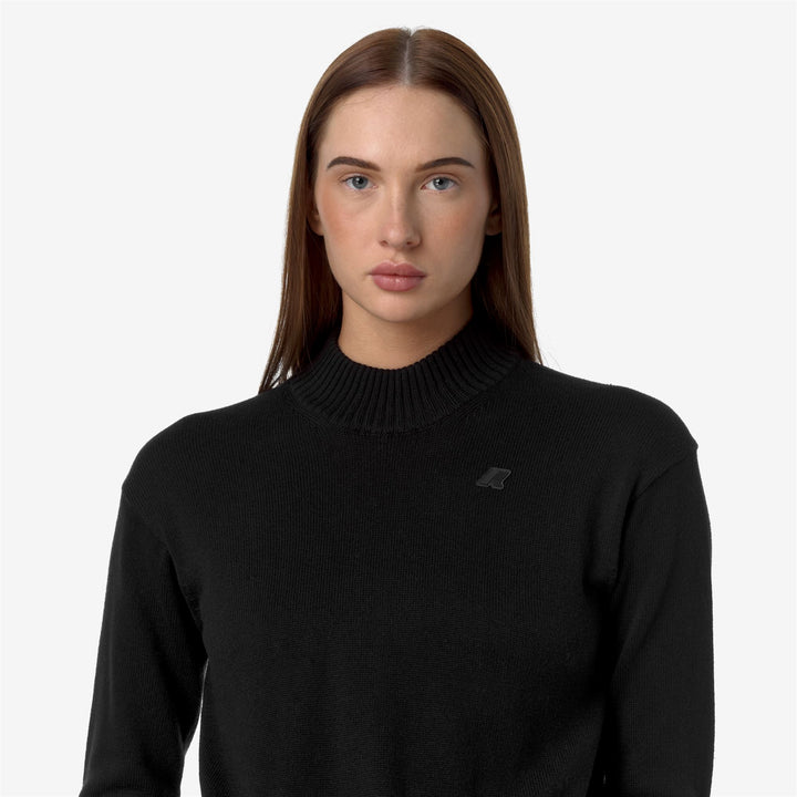 KNITWEAR Woman AGATA COTTON CASHMERE Pull Over BLACK PURE Detail Double				