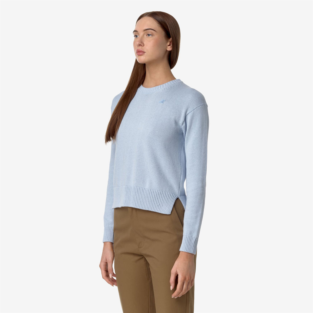 KNITWEAR Woman DOMITINE COTTON CASHMERE Pull Over BLUE BALLAD Detail (jpg Rgb)			