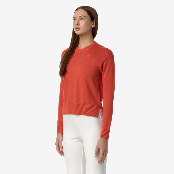 KNITWEAR Woman DOMITINE COTTON CASHMERE Pull Over RED PAPAVERO Detail (jpg Rgb)			