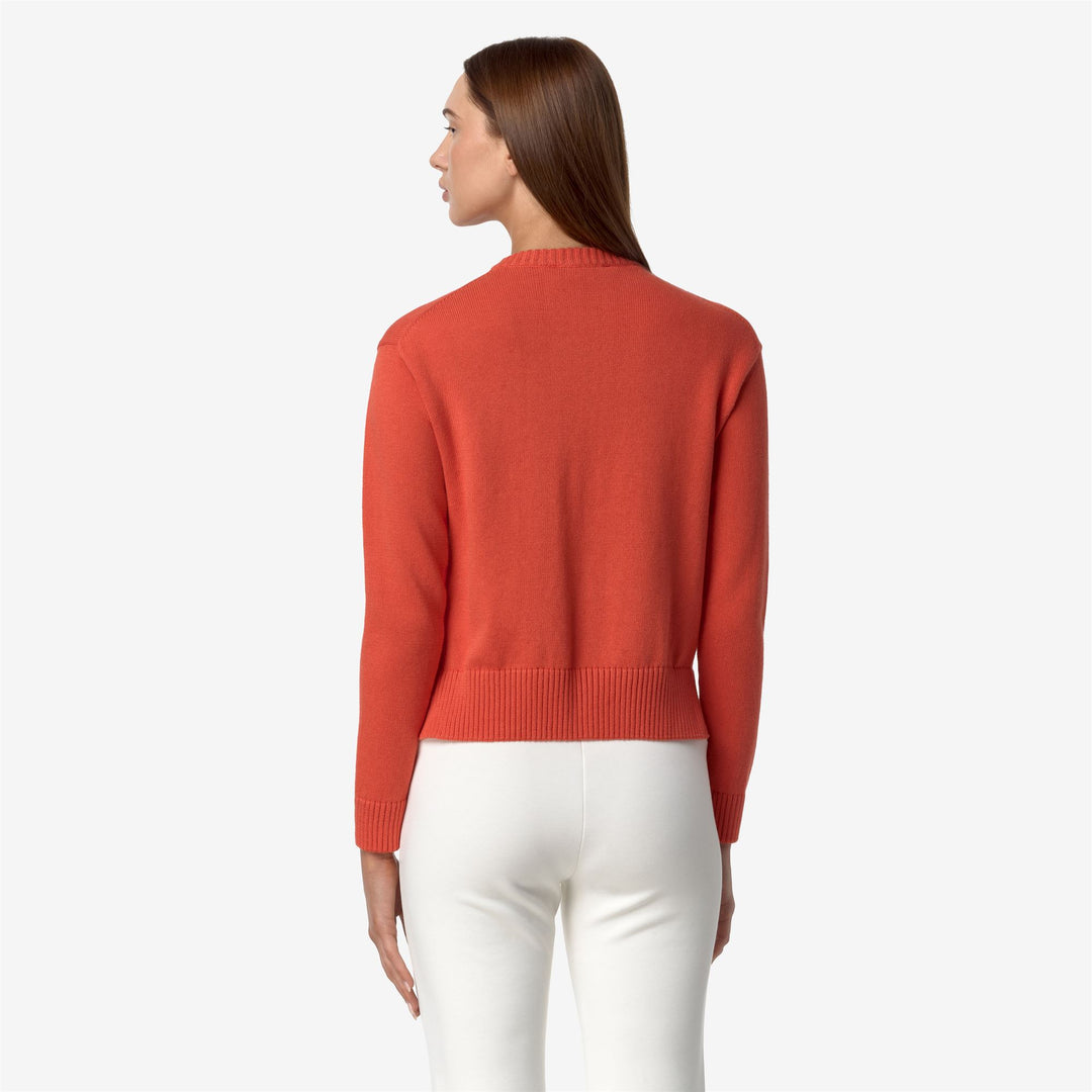 KNITWEAR Woman DOMITINE COTTON CASHMERE Pull Over RED PAPAVERO Dressed Front Double		