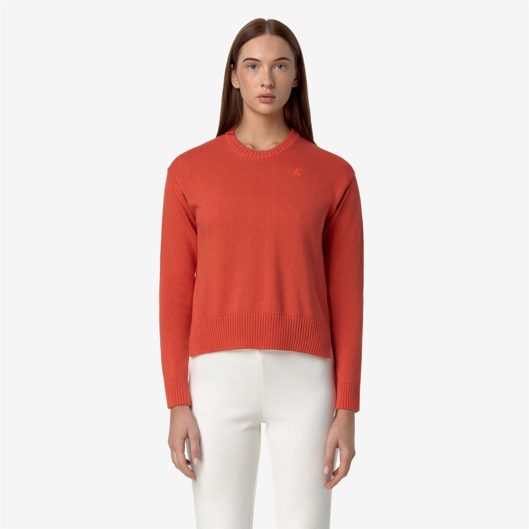 KNITWEAR Woman DOMITINE COTTON CASHMERE Pull Over RED PAPAVERO Dressed Back (jpg Rgb)		