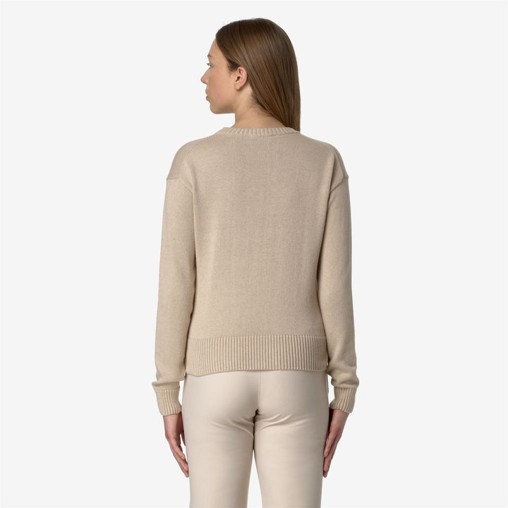 KNITWEAR Woman DOMITINE COTTON CASHMERE Pull Over BEIGE Dressed Front Double		