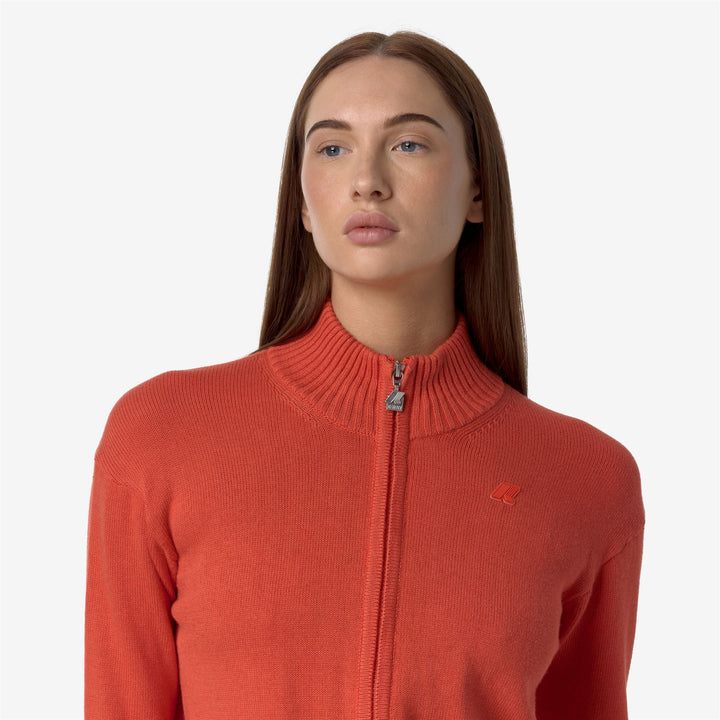 KNITWEAR Woman BETINNE COTTON CASHMERE Jacket RED PAPAVERO Detail Double				