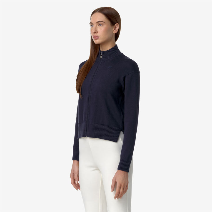 KNITWEAR Woman BETINNE COTTON CASHMERE Jacket BLUE DK Detail (jpg Rgb)			