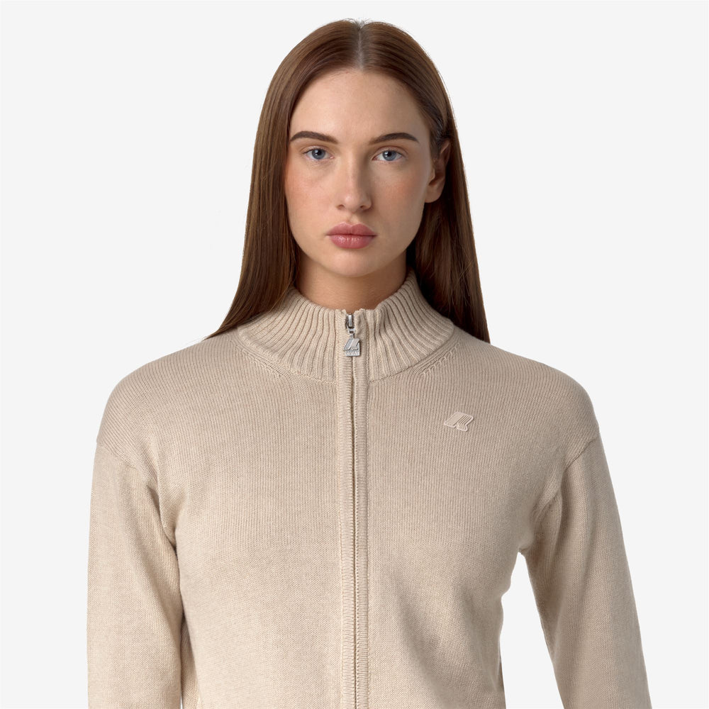 KNITWEAR Woman BETINNE COTTON CASHMERE Jacket BEIGE Detail Double				