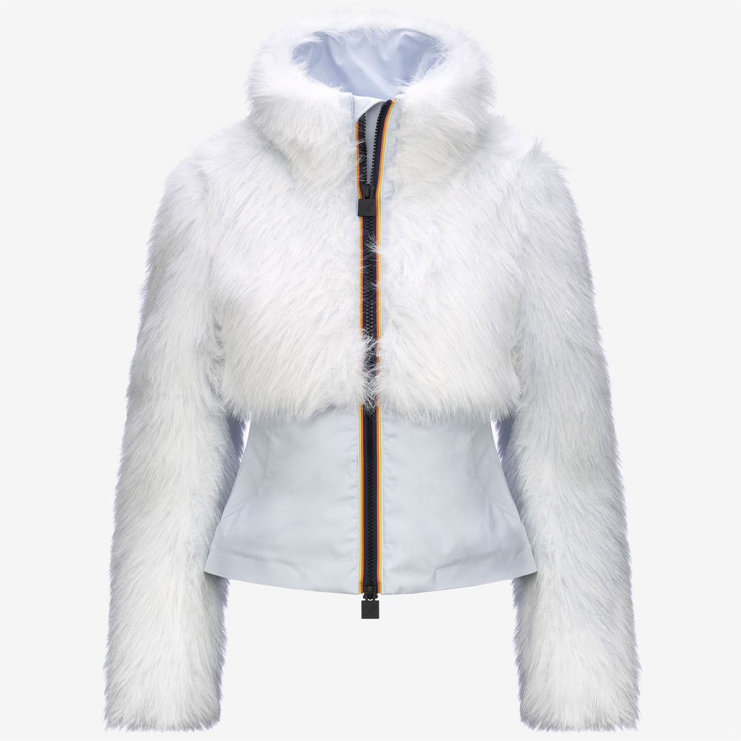 Jackets Woman MEL ECO FUR BONDED Short GREY LILLA - BLACK ASH Photo (jpg Rgb)			