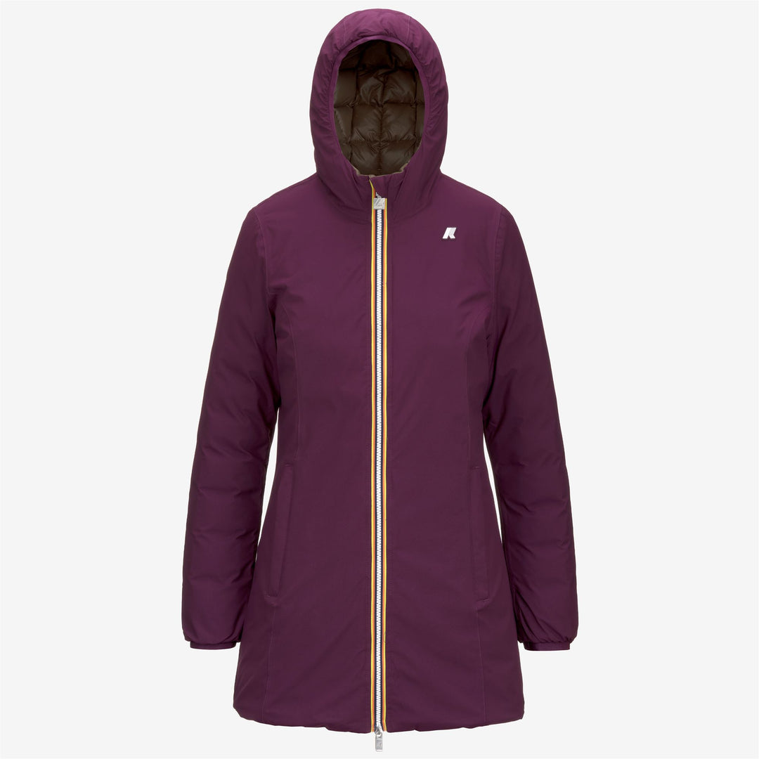 Jackets Woman DENISE ST THERMO REVERSIBLE 3/4 LENGTH VIOLET DK P-BROWN G Photo (jpg Rgb)			