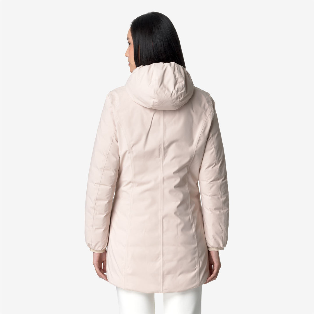 Jackets Woman DENISE ST THERMO DOUBLE 3/4 LENGTH PINK T-WHITE G Dressed Front Double		