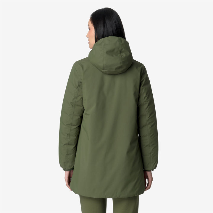 Jackets Woman SOPHIE ST THERMO DOUBLE Mid GREEN C-BLACK P Dressed Front Double		