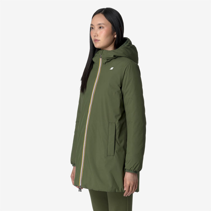 Jackets Woman SOPHIE ST THERMO DOUBLE Mid GREEN C-BLACK P Detail (jpg Rgb)			