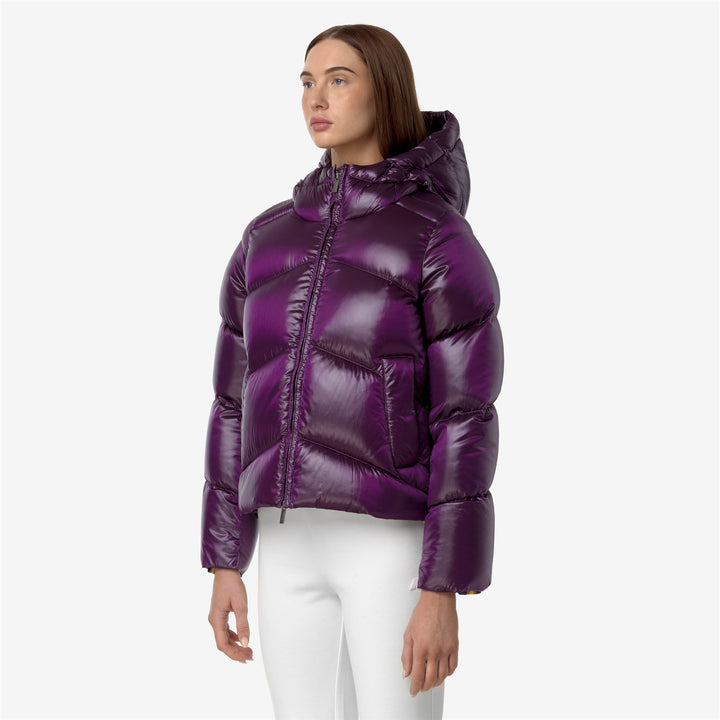 Jackets Woman NINEV CRYSTAL CHINTZ THERMO HEAVY Short VIOLET DK PURPLE CHINTZ Detail (jpg Rgb)			