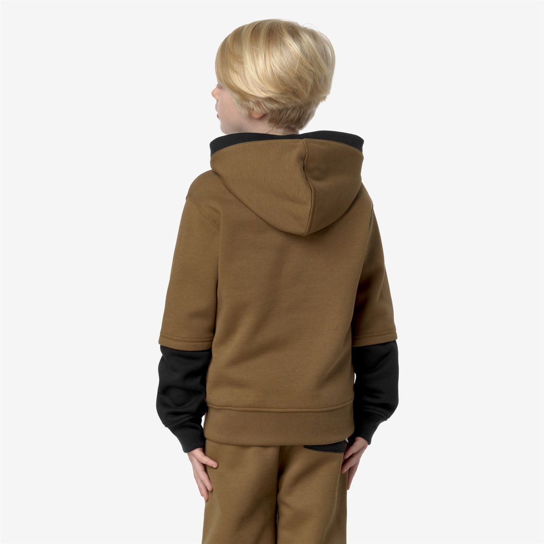 Fleece Boy P. BERNIEL PC LETTERING Jumper BROWN C-BLACK P Dressed Front Double		