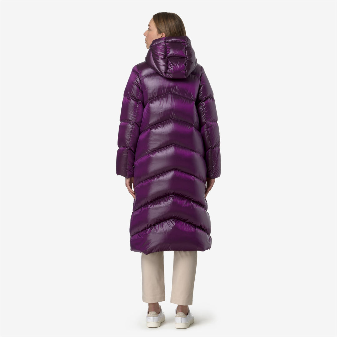 Jackets Woman NEIVEL CRYSTAL CHINTZ THERMO HEAVY Long VIOLET DK PURPLE CHINTZ Dressed Front Double		