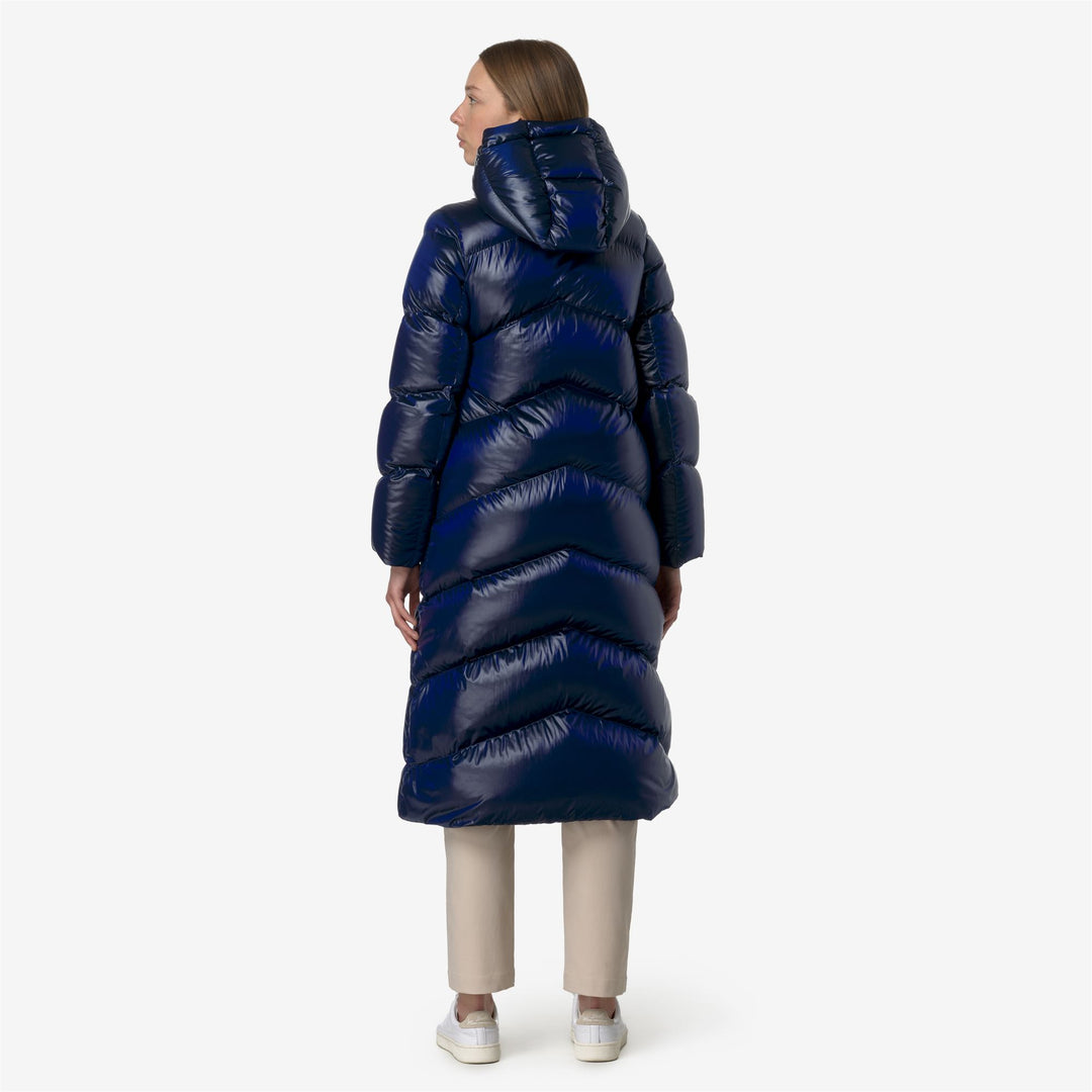 Jackets Woman NEIVEL CRYSTAL CHINTZ THERMO HEAVY Long BLUE DEPTH CHINTZ Dressed Front Double		