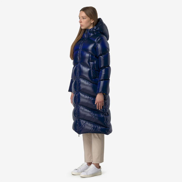 Jackets Woman NEIVEL CRYSTAL CHINTZ THERMO HEAVY Long BLUE DEPTH CHINTZ Detail (jpg Rgb)			