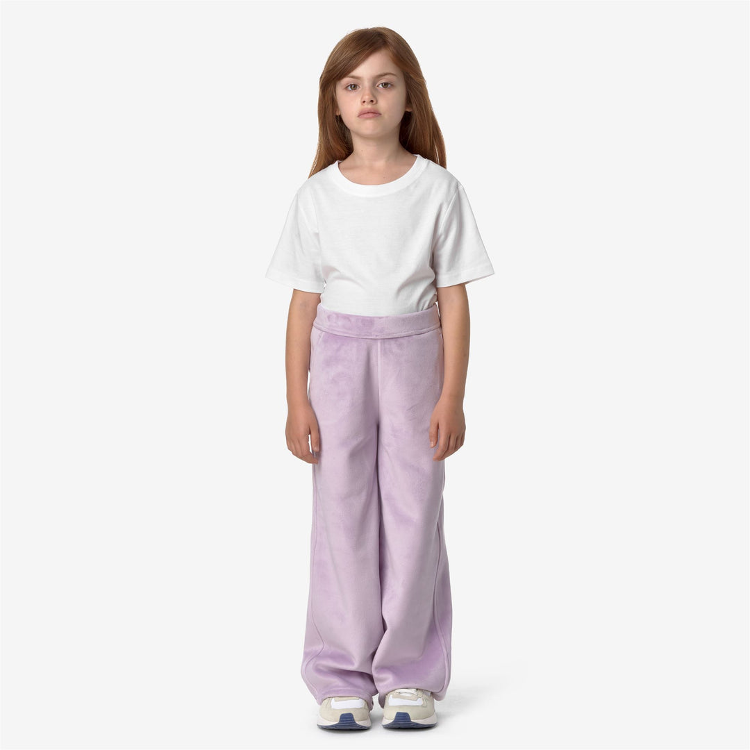 Pants Girl P. JENNY VELOUR POLAR Sport Trousers VIOLET LT LILAC Dressed Back (jpg Rgb)		