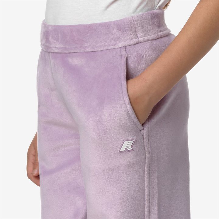 Pants Girl P. JENNY VELOUR POLAR Sport Trousers VIOLET LT LILAC Detail Double				