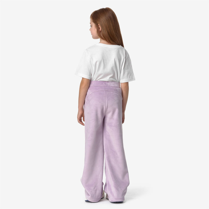 Pants Girl P. JENNY VELOUR POLAR Sport Trousers VIOLET LT LILAC Dressed Front Double		