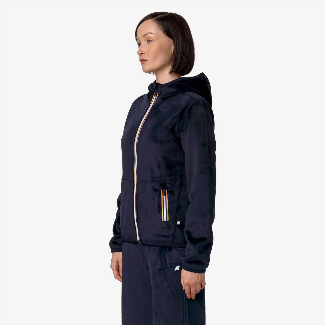 Fleece Woman LILY VELOUR POLAR REVERSIBLE Jacket BLUE DEPTH-BLUE DEPTH Detail (jpg Rgb)			