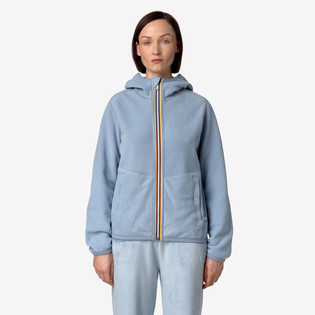 Fleece Woman LILY VELOUR POLAR DOUBLE Jacket BLUE A-BLUE A Detail Double				