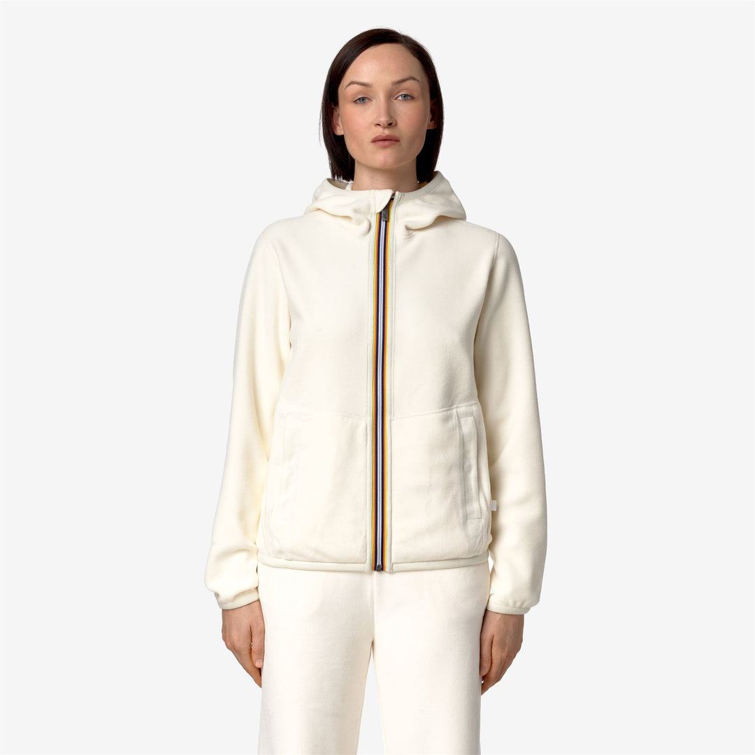 Fleece Woman LILY VELOUR POLAR DOUBLE Jacket WHITE G-WHITE G Detail Double				