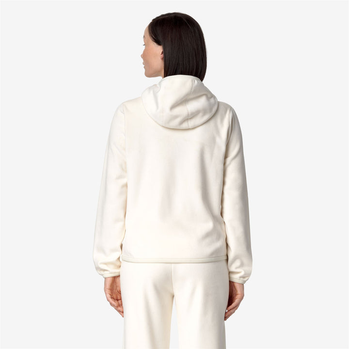 Fleece Woman LILY VELOUR POLAR DOUBLE Jacket WHITE G-WHITE G Dressed Front Double		