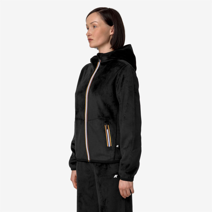 Fleece Woman LILY VELOUR POLAR DOUBLE Jacket BLACK P-BLACK P Detail (jpg Rgb)			