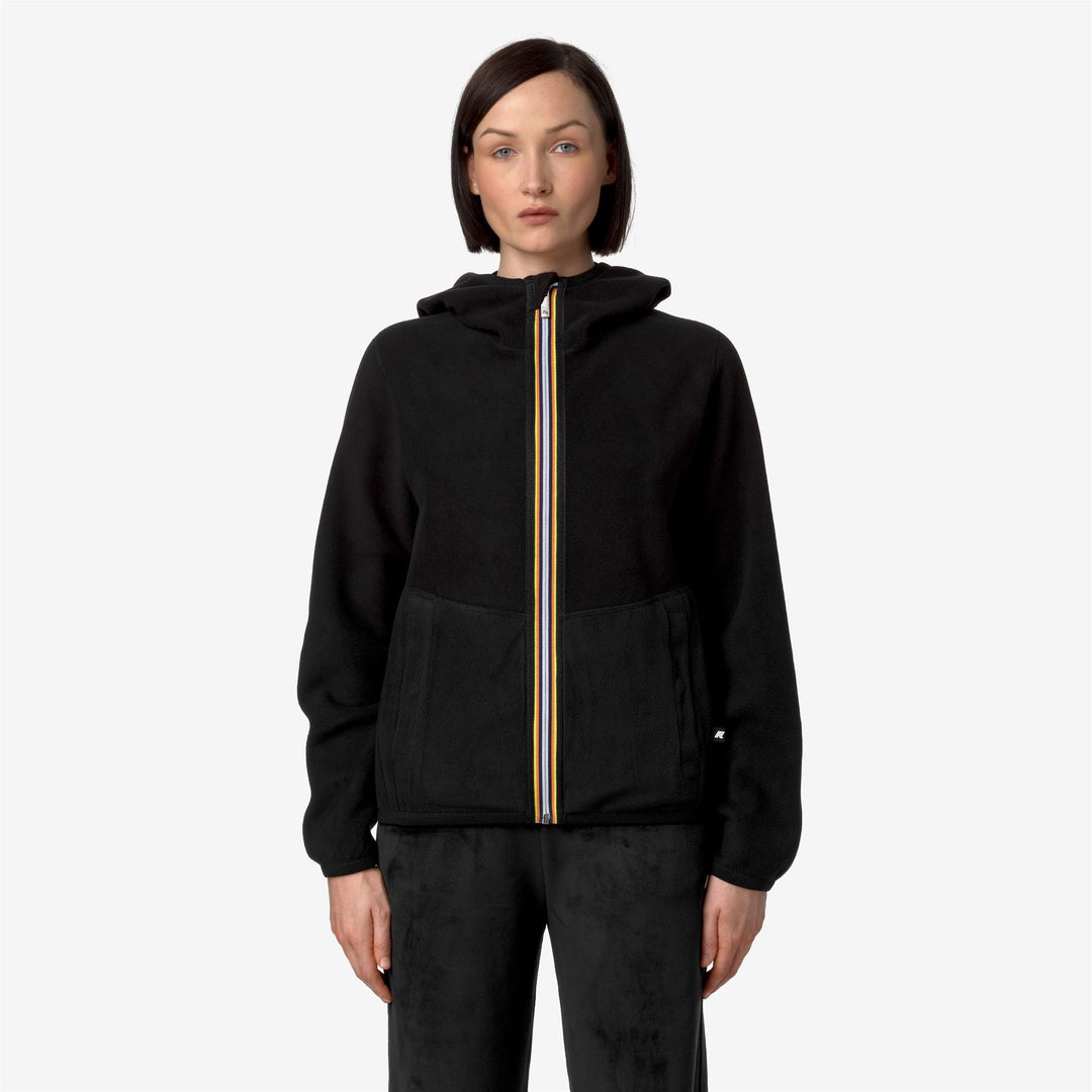 Fleece Woman LILY VELOUR POLAR DOUBLE Jacket BLACK P-BLACK P Detail Double				