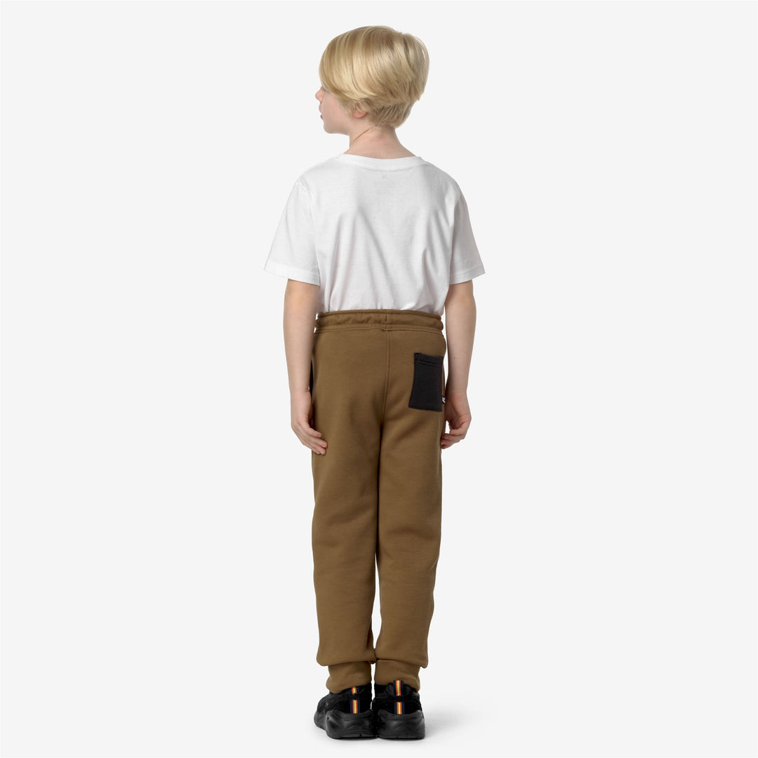 Pants Boy P. BUVEL PC LETTERING Sport Trousers BROWN C-BLACK P Dressed Front Double		